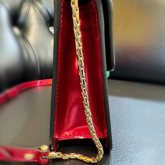 Bvlgari Serpenti Forever Square Crossbody Shoulder Bag Metallic Red Leather Smal - Picture 3 of 14